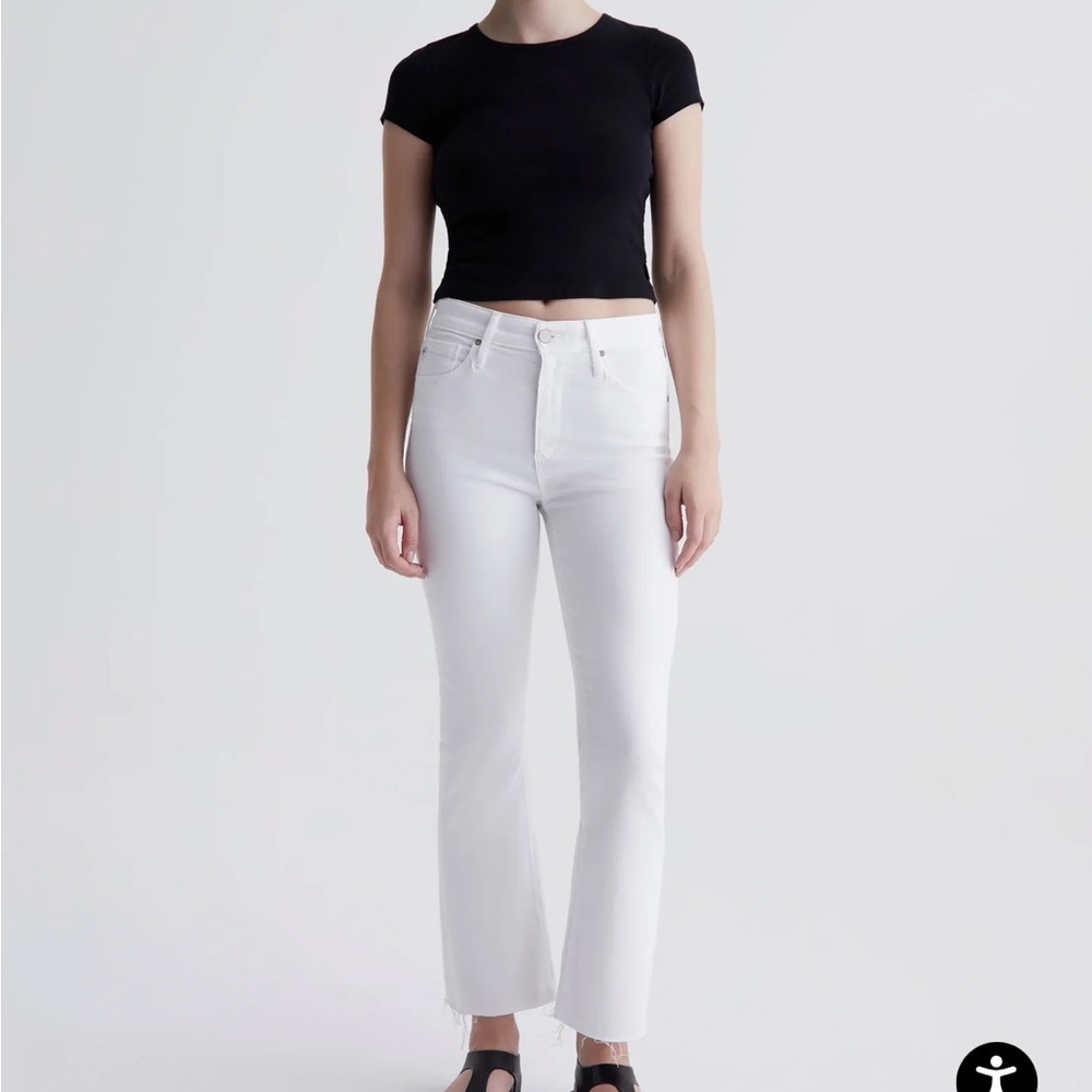 AG Farrah Boot Crop White Jeans
